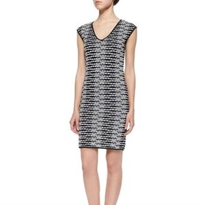 LAST CHANCE - M Missoni Black & White Pebble Striped Knit Dress